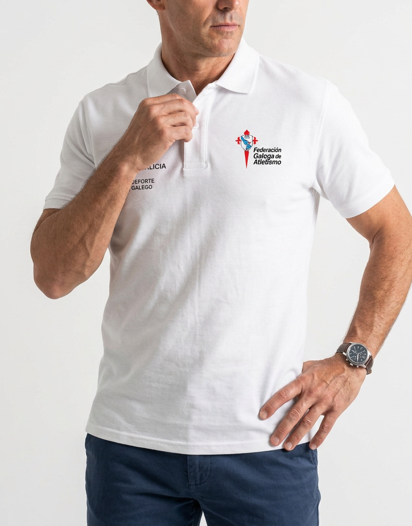 Polo FGA Heritage MC blanco masc