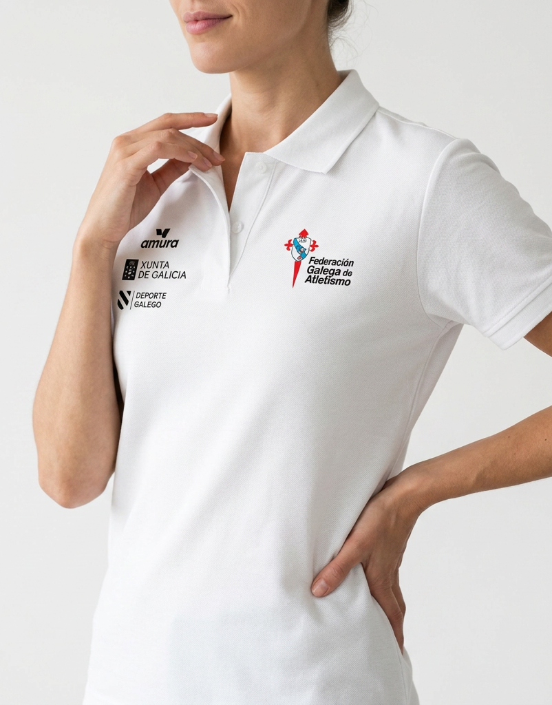 Polo FGA Heritage MC blanco fem