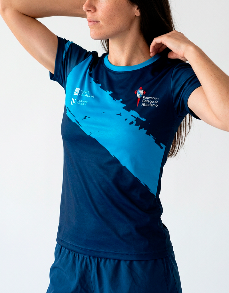 Camiseta FGA MC S500 azul fem